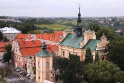 Monastery in Sandomierz, Poland. Aerial view of famous Polish town.